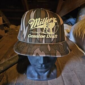 Miller Genuine Draft MGD Beer Brewery Camo Hunter snapback adjustable hat